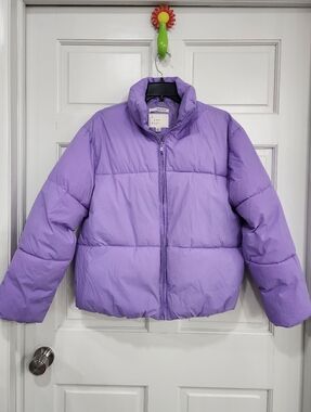 Purple Puffer Jacket - Cozy Warm Winter Coat